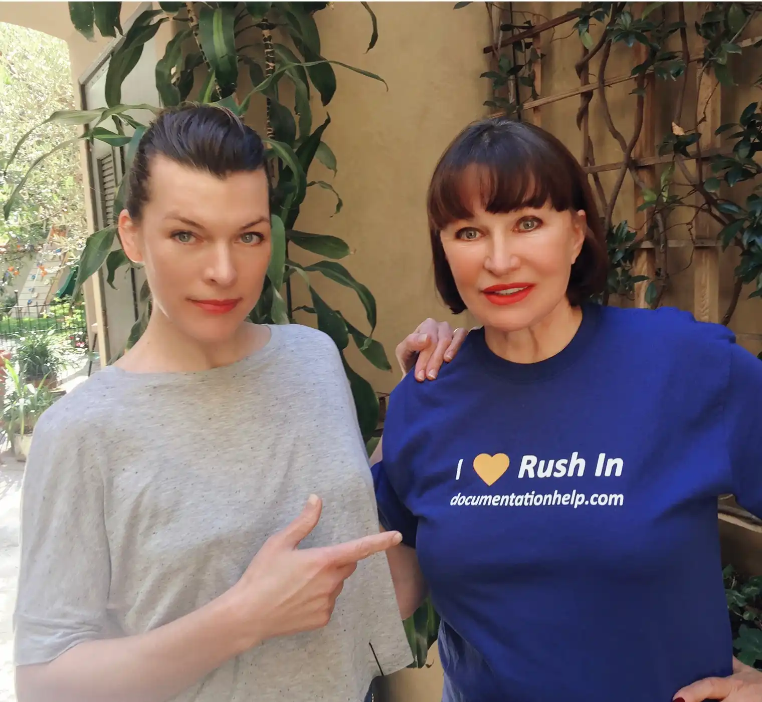 Mila Jovovich with her mother Galina